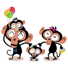 [LINEスタンプ] Cute Monkeysの画像（メイン）