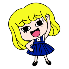 [LINEスタンプ] Hello mushroom head girl！