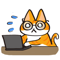 [LINEスタンプ] めがね猫のトラの画像（メイン）