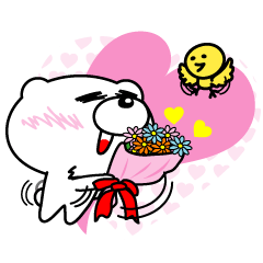 [LINEスタンプ] 白ゆるくまちっちの恋愛＆かまってちゃん