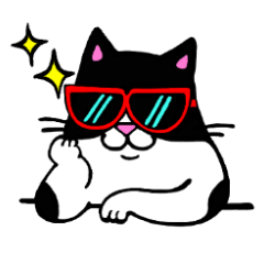 [LINEスタンプ] はちわれ猫のバロン君の画像（メイン）