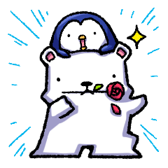 [LINEスタンプ] しろぎんα -しろクマとペンぎんの日常-の画像（メイン）