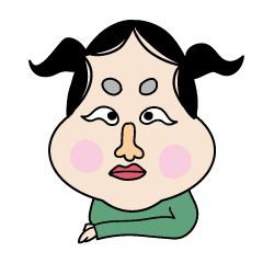 [LINEスタンプ] 福笑い少女あさみ