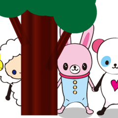 [LINEスタンプ] やまびこやまのウサピと友達の画像（メイン）