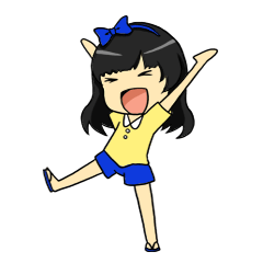 [LINEスタンプ] あおカチューシャガール