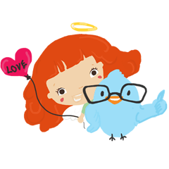 [LINEスタンプ] Love messages from Angie and Little Bob