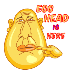 [LINEスタンプ] Egg Head is Here