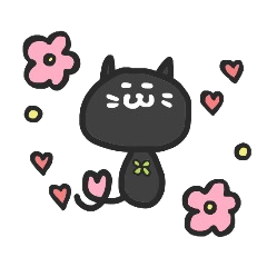 [LINEスタンプ] くろねこcloverの日常の画像（メイン）