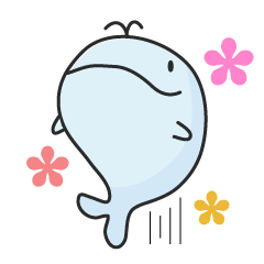 [LINEスタンプ] クジラのアズールとモモ (English)の画像（メイン）