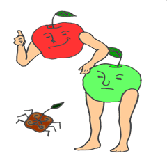 [LINEスタンプ] 赤りんゴと青りんゴ