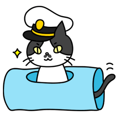 [LINEスタンプ] 白黒猫のチョビ艦長
