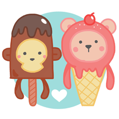 [LINEスタンプ] ChocoMonkey＆StrawBearyの画像（メイン）