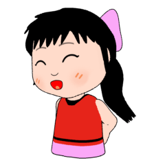 [LINEスタンプ] のんちゃん ポニーテール（文字あり）