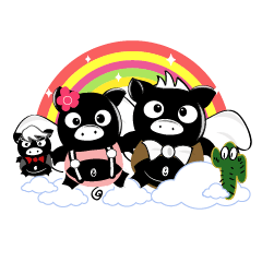 [LINEスタンプ] Happy ＆ Happy girlの画像（メイン）