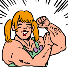 [LINEスタンプ] 女の友情と筋肉の画像（メイン）