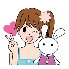 [LINEスタンプ] もえちゃんとウサギの画像（メイン）