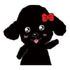 [LINEスタンプ] Black poodle and its friends