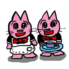 [LINEスタンプ] ふたごの 忍者ネコ