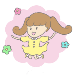 [LINEスタンプ] 女の子と子犬