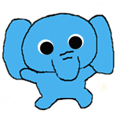 [LINEスタンプ] 青い象の日常の画像（メイン）