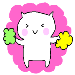 [LINEスタンプ] モモロの白ねこちゃん