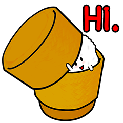 [LINEスタンプ] Kra-Tib : The cutie sticky rice (Eng)