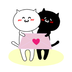 [LINEスタンプ] しろくろねこ 本音と建前