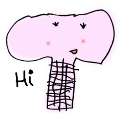 [LINEスタンプ] ピンクのぞうさん