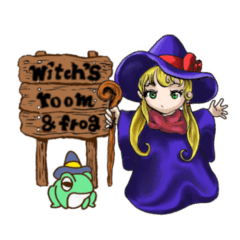 [LINEスタンプ] witch's room ＆ frogの画像（メイン）