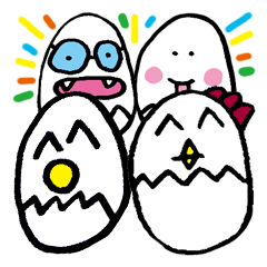 [LINEスタンプ] らぶらぶハッピーなメッセージたまごさんの画像（メイン）