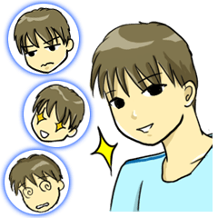 [LINEスタンプ] 普通男子の表情豊かな日常生活(少年、大人)