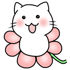 [LINEスタンプ] ねこ咲いた。の画像（メイン）