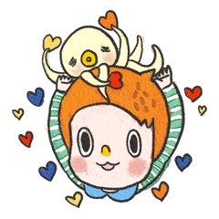 [LINEスタンプ] Mika and Mr. Octopus