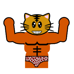 [LINEスタンプ] ねこマッチョの画像（メイン）