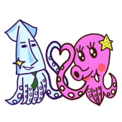 [LINEスタンプ] "IKAO ＆ TAKOMI" イカとタコの日常の画像（メイン）