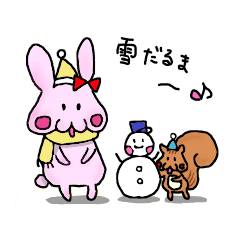 [LINEスタンプ] たれほっぺ うさぎ＆りす ～winter～の画像（メイン）