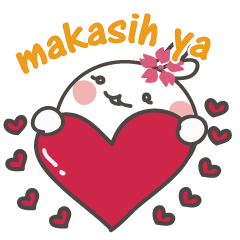 [LINEスタンプ] サクラうさぎ（インドネシア語）