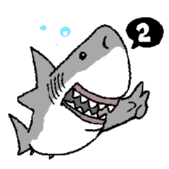 [LINEスタンプ] 【ホホジロザメ】サメ【ホオジロザメ】2の画像（メイン）