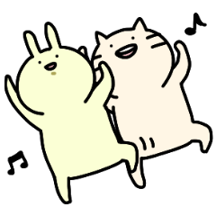 [LINEスタンプ] ねことうさぎの日常スタンプ