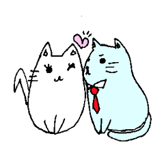 [LINEスタンプ] 仲良し猫の夫婦 日常会話の画像（メイン）