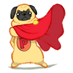 [LINEスタンプ] PugMan(パグマン)の画像（メイン）