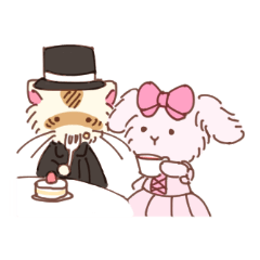 [LINEスタンプ] うさぎとフェレット。ゴシック＆ロリータver