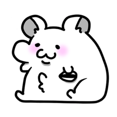 [LINEスタンプ] かわいい白ハムスターず