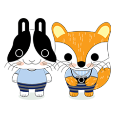 [LINEスタンプ] A nice couple (The fox and the rabbit)の画像（メイン）