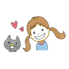 [LINEスタンプ] 女の子とネコ