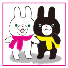 [LINEスタンプ] 黒うさと白うさの日常