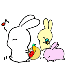 [LINEスタンプ] 三匹のそらうさ