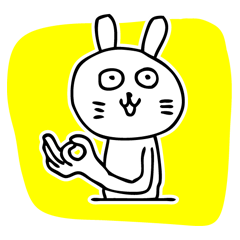 [LINEスタンプ] やる気ゼロの白うさぎの画像（メイン）