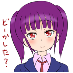 [LINEスタンプ] 女の子スタンプ 紫ちゃんの画像（メイン）