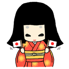 [LINEスタンプ] 日本人形のお菊さん